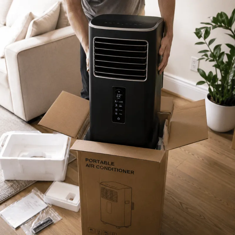 Portable air conditioner used in a bedroom